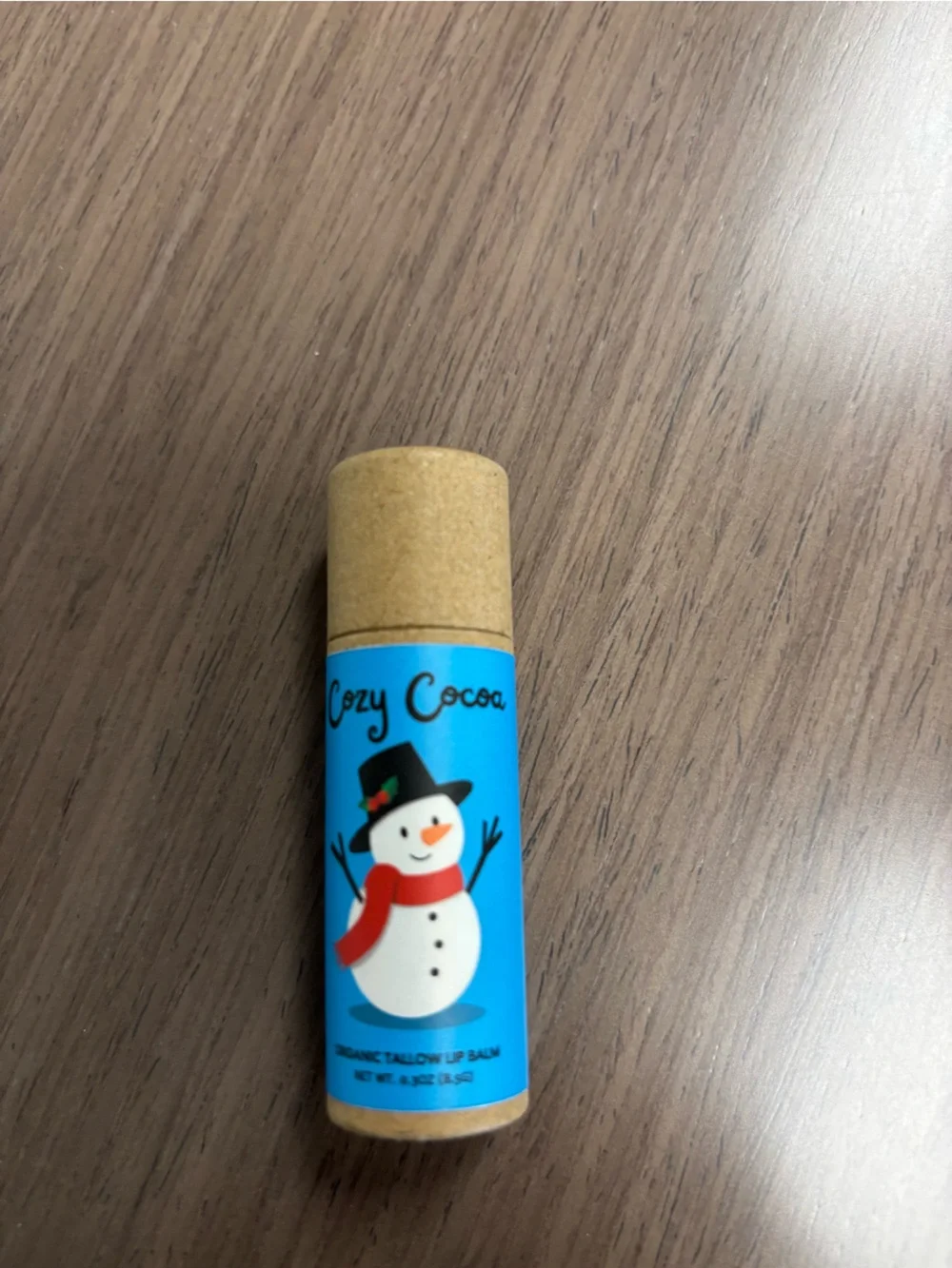 Cozy Cocoa Organic Tallow Lip Balm - Blue (Snowman)